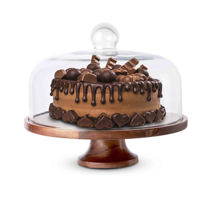 Wholesale Customized Wood Cake Platter Tray <b>Tools</b> Decorative Serving Platter and <b>Dessert</b> Dome Container for Home Use - Product Image 1