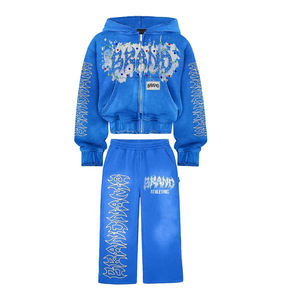 Conjunto de Sudadera con Capucha y Pantalones Deportivos Holgados Personalizados para Hombre, Estilo Desgastado con Lavado Ácido - Product Image 2