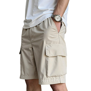 <b>Mens</b> 100% Cotton Cargo <b>Bermuda</b> <b>Shorts</b> XL Elastic Drawstring Waist Multiple Pocket Casual Summer Outdoor Lightweight Quick Dry - Product Image 1