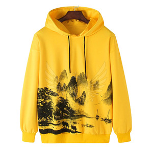 เสื้อมีฮู้ดของผู้ชายสีทึบกำหนดเองได้เสื้อฮู้ดแบบสวมหัวมีฮู้ดแบบลำลองสำหรับผู้ชาย2024 - Product Image 1