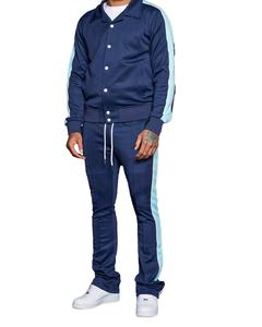 Ensemble de survêtement deux pièces en coton 100 % pour homme, coupe ajustée, style streetwear, collection hiver 2025 - Product Image 1