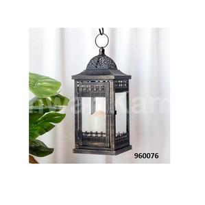 Linterna de metal antiguo de vidrio múltiple con base cuadrada marroquí para uso en fiestas de bodas - Product Image 2