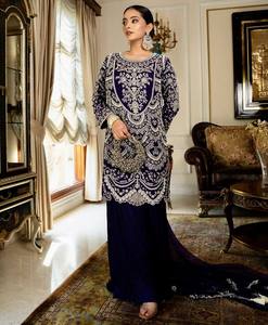 Women's Best Quality New Designer Party <b>Top</b> Pallazo & Dupatta Set by TENNECY-Reversible Quick Dry All Seasons - Product Image 1