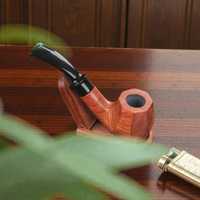 Pipa de Tabaco de Madera Moderna Tipo Curva Clásica, Hecha a Mano con Madera Natural, Reutilizable, Duradera y Ecológica para Uso Diario