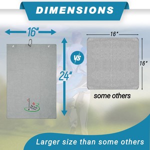 Serviette de golf personnalisée avec clip, serviette de golf en microfibre, séchage rapide, absorbante, serviette de sport pour sacs de clubs de golf, entraînement en plein air - Product Image 2