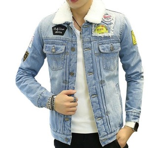 Ventes en gros 2026, veste épaisse à broderies tendance, style automne et hiver, vestes en jean pour hommes - Product Image 6