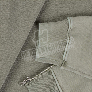 Sudadera con capucha de algodón coreana personalizable con cremallera para hombre al por mayor - Product Image 6