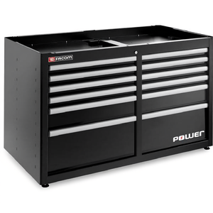 Gabinete de Doble Base Facom con 6 Cajones y 1 Cajón para Fuente de Alimentación, Negro - Gabinetes para Herramientas - Product Image 2