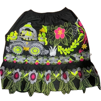 Vestido de Playa Hawaiano Estilo Bohemio con Bordado Floral de Micronesia, 100% Algodón, Talla Grande, Cintura Natural