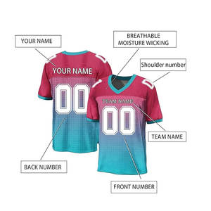 Camiseta de Fútbol Americano Sublimada Personalizada en Oferta, Nombre del Equipo Personalizado, Diseños Personalizados, Uniforme - Product Image 3
