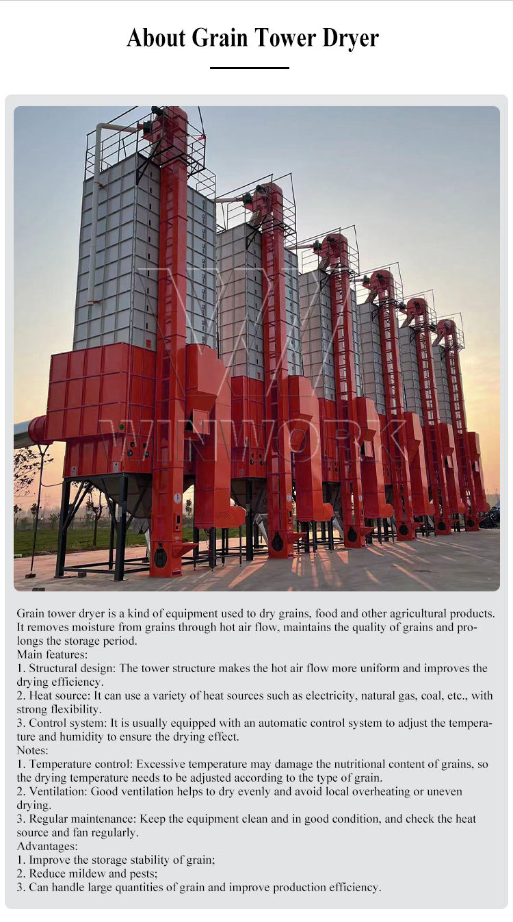 Grain Drying Dry Air Heating System WINWORK Vertical Biomass Dryer