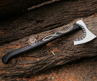 Hache Viking en acier au carbone faite à la main personnalisée Hache barbu Haches Viking d'extérieur avec manche en bois
