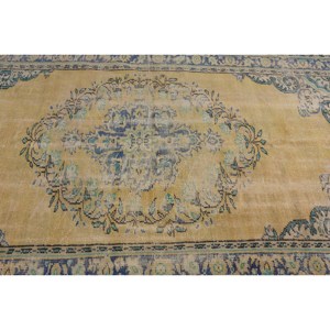 พรมตุรกีวินเทจสีเบจสีฟ้า5.2x7.6ฟุตคลาสสิกขนาดใหญ่ผ้าขนสัตว์ผ้าขนสัตว์สี่เหลี่ยมเย็บปะติดปะต่อกันสำหรับห้องโถงห้องพรม - Product Image 5