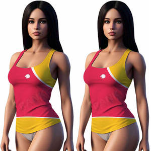 Nouveau design, débardeur pour femme de haute qualité, respirant, tricoté, écologique, logo sur le devant, polyester/coton - Product Image 4