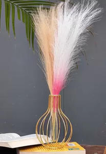 Etiquetado Privado, Compre Floreros de Diseño Antiguo Más Vendidos con Tubos de Vidrio, Marco de Hierro y Base de Madera, Color Personalizado - Product Image 2