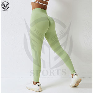 Pantalones de yoga personalizados para levantar glúteos, de color sólido, para gimnasio, fitness, yoga, cintura alta, deportivos, acampanados, para mujer. - Product Image 4