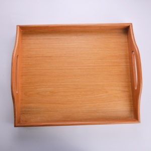 Juego de bandejas de madera al por mayor con asas ovaladas |   Juego de 2 Bandejas Multiusos para Cocina y Comedor - Product Image 6