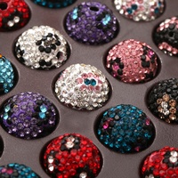 Perles en céramique et porcelaine de 16 mm, motif léopard, strass et cristal, nouveau style, rondes et colorées pour collier DIY, vente en gros CHANGAO CA446