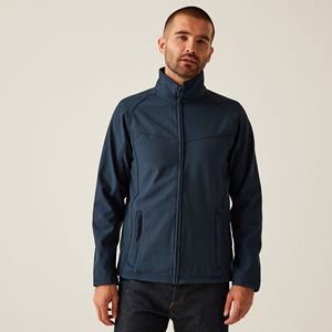 Veste Softshell Homme Hiver Extérieur Bleu Marine Respirante Coupe-Vent avec Col Montant, Logo OEM Personnalisé de Haute Qualité 2026 - Product Image 1
