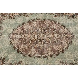 7x9.1 ft Vintage Rug, <b>Brown</b> Oriental Turkish Rug <b>Wool</b> - Product Image 5