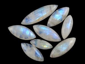 Lote de Piedras Preciosas de Piedra Lunar Arcoíris Natural Dhorgems, Corte Marquesa, Cabujón Suelto, Procedentes de Rajastán, para la Fabricación de Joyas - Product Image 2