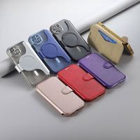 Étui portefeuille magnétique pliable en cuir pour téléphone portable avec fentes pour cartes, en PU+TPU, protection d'écran et cordon
