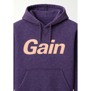 Ensemble de survêtement violet pour hommes, sweat à capuche et joggers à logo personnalisé, survêtement en polaire délavé à l'acide - Product Image 6