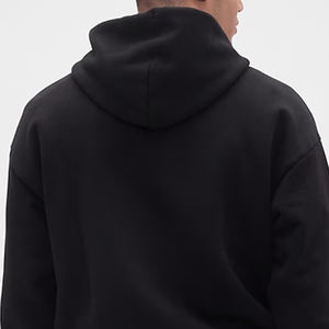 Conception de logo personnalisée et cordon de serrage pour ajuster le capuchon / Sweat-shirt à capuche pour homme en couleur unie lourd avec un design tendance décontracté - Product Image 5