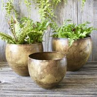 Vases et jardinières en fer martelé, durables et légers, pour la décoration intérieure/extérieure de la maison et du jardin