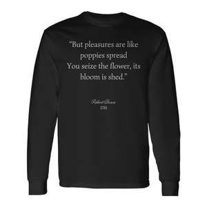 Camiseta Premium Escocesa de Manga Larga con el Poema de Robert Burns "Pero los placeres son como los amapolas" para Promociones - Product Image 1