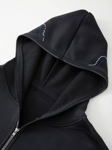 Nouvelle sérigraphie de logo personnalisé de haute qualité avec fermeture éclair complète Sweat à capuche d'hiver lourd - Product Image 5