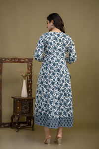 Vestido Anarkali Kurti Largo de Primera Calidad, Bordado con Lentejuelas, Trabajo Artesanal, Fabricante Indio - Product Image 2