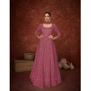 Ihracat kaliteli tasarımcı düğün elbisesi gelinlikler Salwar takım elbise hint parti giyim elbise Anarkali elbise düşük fiyat hindistan