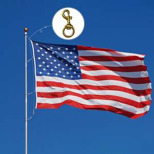 4pcs Pack 3.5 Inch Metal Swivel <b>Hook</b> Flag Clips Flagpole Rope <b>Outdoor</b> Pet Leash Key Chain Clothlines Display Accessories - Product Image 1