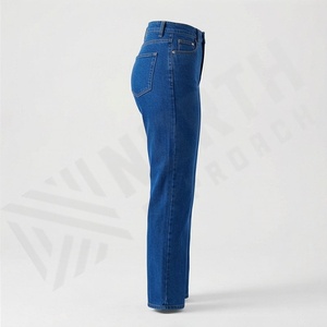 Jeans de Mezclilla Rectos de Alta Calidad para Mujer, Pantalones de Mezclilla de Moda Personalizados al por Mayor, Pantalones de Mezclilla Casuales, Ropa de Calle Moderna - Product Image 3