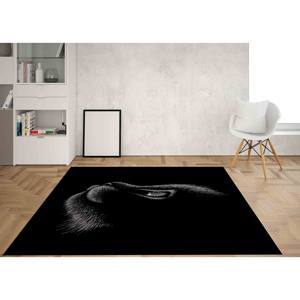 Tapis à motifs de chats, Tapis imprimé, Tapis pour chats, Tapis animalier, Tapis noir, Tapis imprimé 3D, Tapis fin non tissé - Product Image 3
