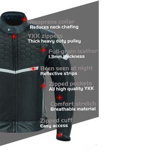 Chaqueta de cuero para motocicleta para hombre, reflectante, impermeable, estilo motorista, con certificado CE, nueva - Product Image 2