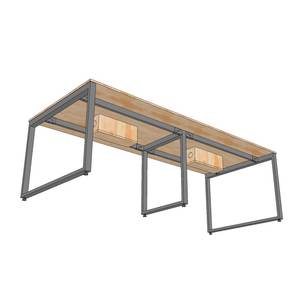 Mesa de Conferencia Rectangular de Madera de Caucho con Patas de Hierro 240x100cm Diseño Minimalista MDF HBRT096 - Product Image 4