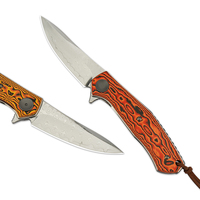 Couteau de survie Hongrui, nouveau design, couteau de chasse pliable en acier Damas CNC, haute qualité, VG10, acier Damas 76 couches, couteau de poche pour le camping