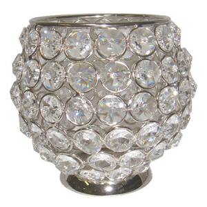 Candelabros hechos a mano de pilar de cristal plateado personalizables para Navidad y boda decoraciones de mesa superiores elegantes marca OMKAAR - Product Image 4