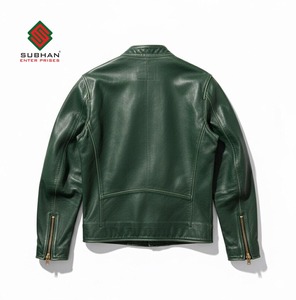Blouson aviateur en cuir synthétique vert A-2 fait main |   Vêtements d'extérieur d'hiver décontractés pour hommes |   Manteau aviateur classique Doublure en laine |   Offrez-lui un cadeau - Product Image 2