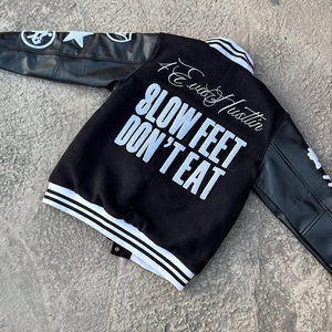 Veste universitaire en cuir pour hommes Streetwear Bomber d'hiver avec logo personnalisé broderie en chenille Patchwork de haute qualité Letterman pour hommes - Product Image 3