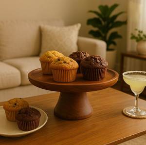 Support à gâteau en bois naturel de style vintage, support à gâteau et pâtisserie de style moderne, plateau à gâteau, décoration de thé, support à cupcakes au meilleur prix - Product Image 1