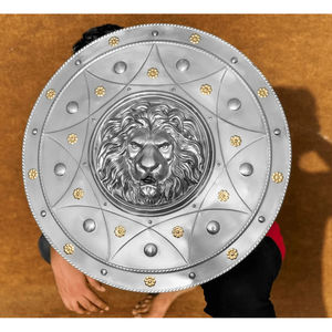 Bouclier en acier doux de visage de lion médiéval pour Cosplay et armure de chevalier de bataille pour la Collection de cadeaux de reconstitution de décor d'Halloween - Product Image 3