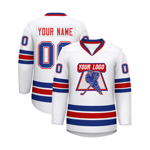 Jersey de hockey sobre hielo de último estilo personalizado sublimación personalizada cielo azul rosa y color blanco venta a granel con uniforme personalizado - Product Image 2