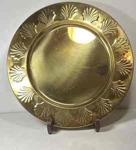 Assiette de service de luxe en métal, qualité supérieure, fabriquée à la main, pour l'utilisation du Ramadan, or avec une forme décorative fantaisie - Product Image 3