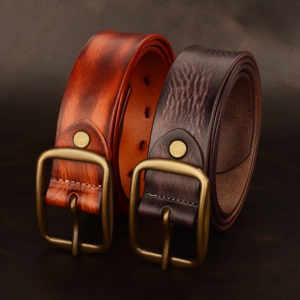 Cinturón de Cuero Occidental de Alta Calidad para Hombre, Hebilla de Aleación Sólida Marrón y Negra, Casual, Transpirable y Duradero - Product Image 3