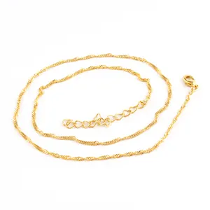 Luxury Design high Quality Chain Brass 18k gold plated Singapore Chain Necklace Lovely Adjustable Chain For Birthday Gift Jewels