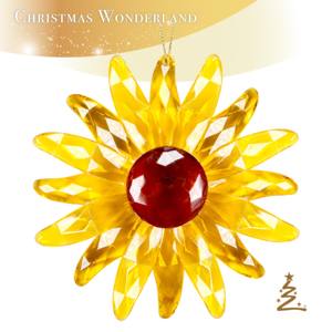 Adorno de Girasol Acrílico Transparente de Alta Calidad para Decoración Navideña de Año Nuevo, Color Dorado Amarillento Marrón, con Recubrimiento Iridiscente - Product Image 1