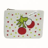 Noël perlé à la main Grinch sac à monnaie festif perlé Mini pochette vacances cadeau sac à main à la main sac à monnaie pour les femmes